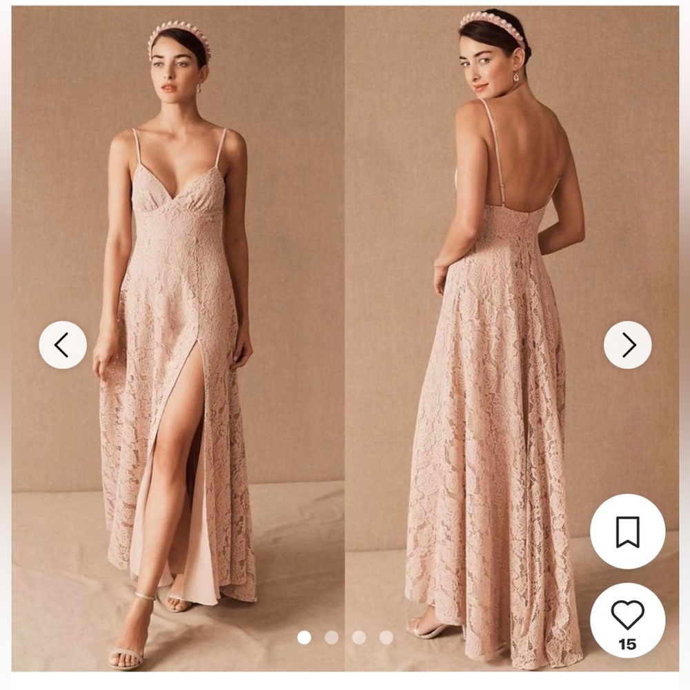 Fame and Partners X Anthropologie Charlotte Lace Dress Pink